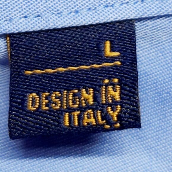 Shield-X Flex Blue Long Sleeve ButtonUp Shirt Silk Size L Design In Italy Mens - Picture 4 of 11